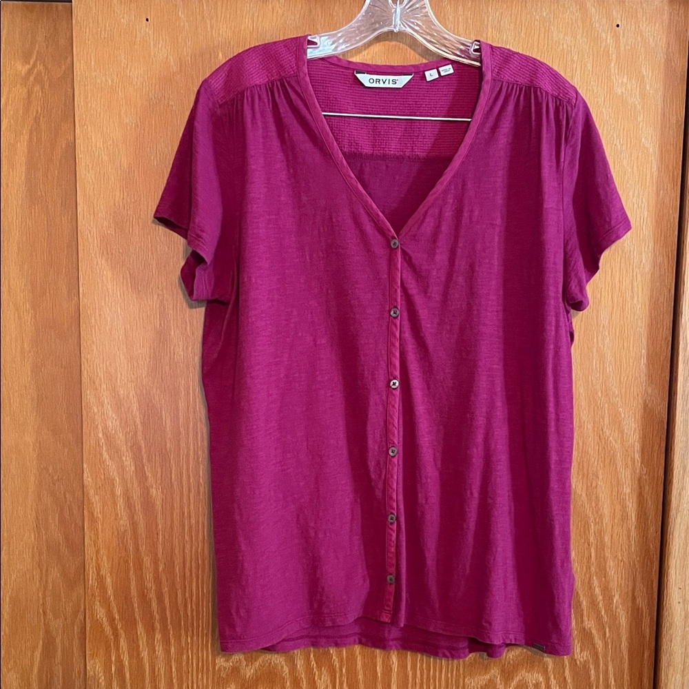 Orvis Women's Pink Button-Down Shirt